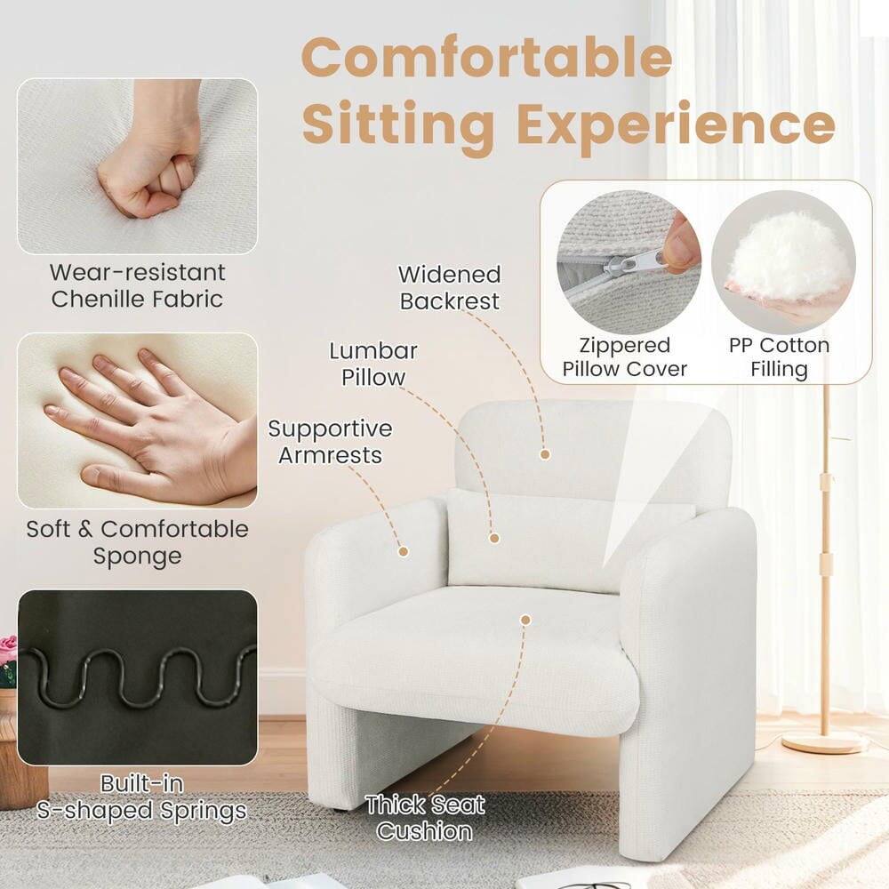 Comfortable Sitting Experience

- Wear-resistant Chenille Fabric
- Widened Backrest
- Lumbar Pillow
- Zippered Pillow Cover
- PP Cotton Filling
- Supportive Armrests
- Soft & Comfortable Sponge
- Built-in S-shaped Springs
- Thick Seat Cushion