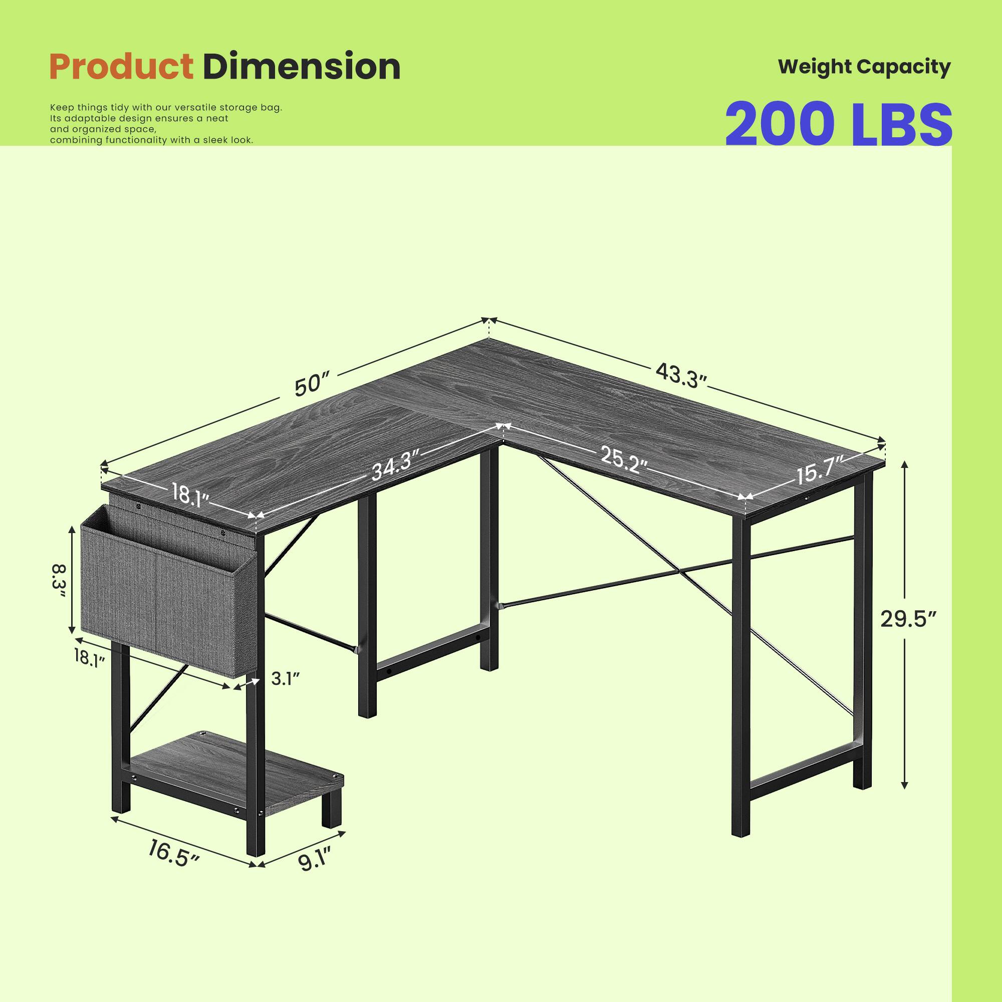 Product Dimension

Keep things tidy with our versatile storage bag. Its adaptable design ensures a neat and organized space, combining functionality with a sleek look.

Weight Capacity: 200 LBS

Dimensions:
- 50" x 43.3" x 18.1" x 34.3" x 25.2" x 15.7" x 8.3" x 18.1" x 3.1" x 29.5" x 16.5" x 9.1"