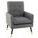 Front. Costway - Modern Linen Accent Chair with Solid Metal Legs - Gray.