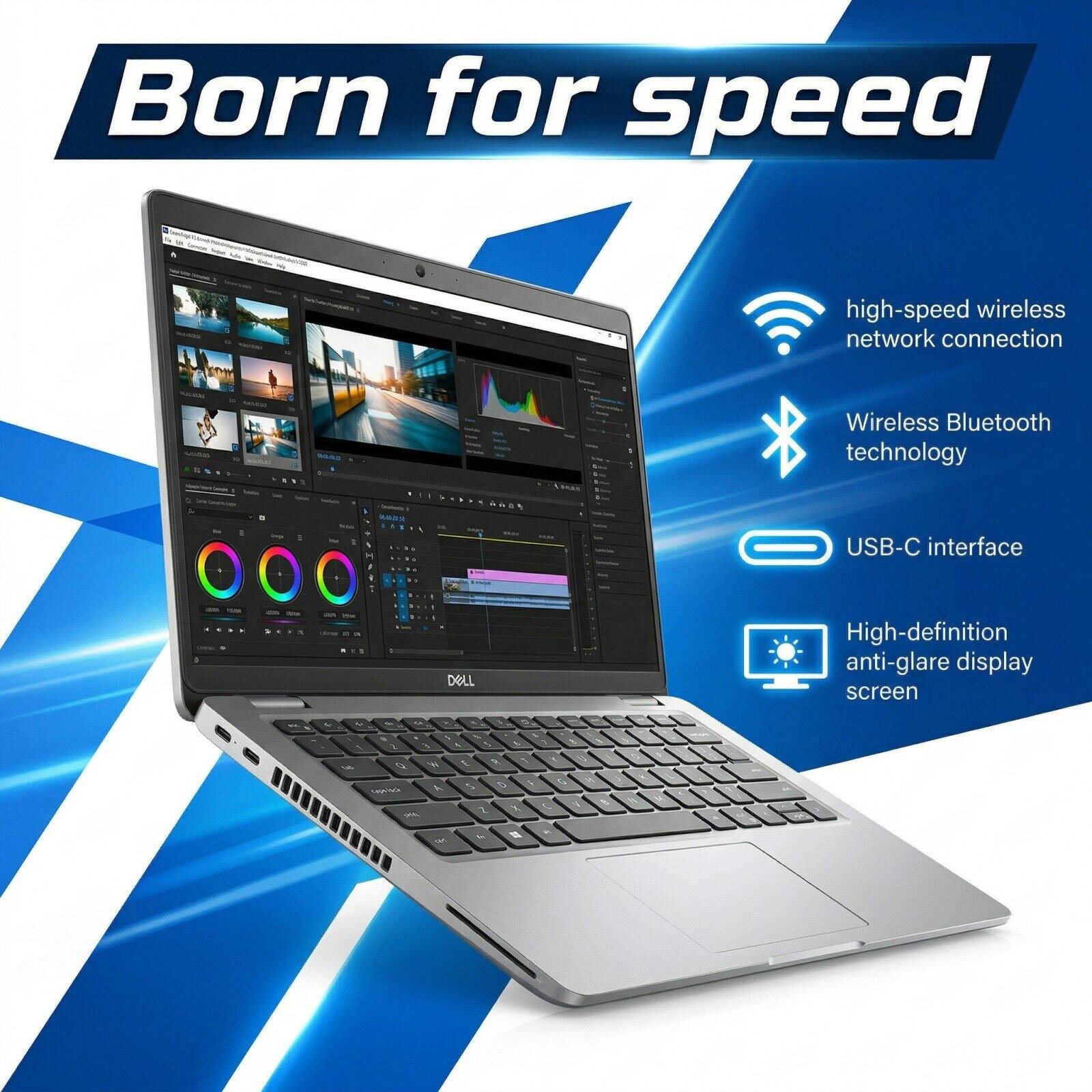 Born for speed

- High-speed wireless network connection
- Wireless Bluetooth technology
- USB-C interface
- High-definition anti-glare display screen