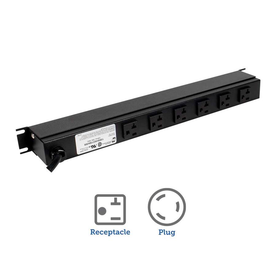 RackSolutions 20A Power Strip, Rear Outlets, 15ft Cord, EIA 19 Inch ...