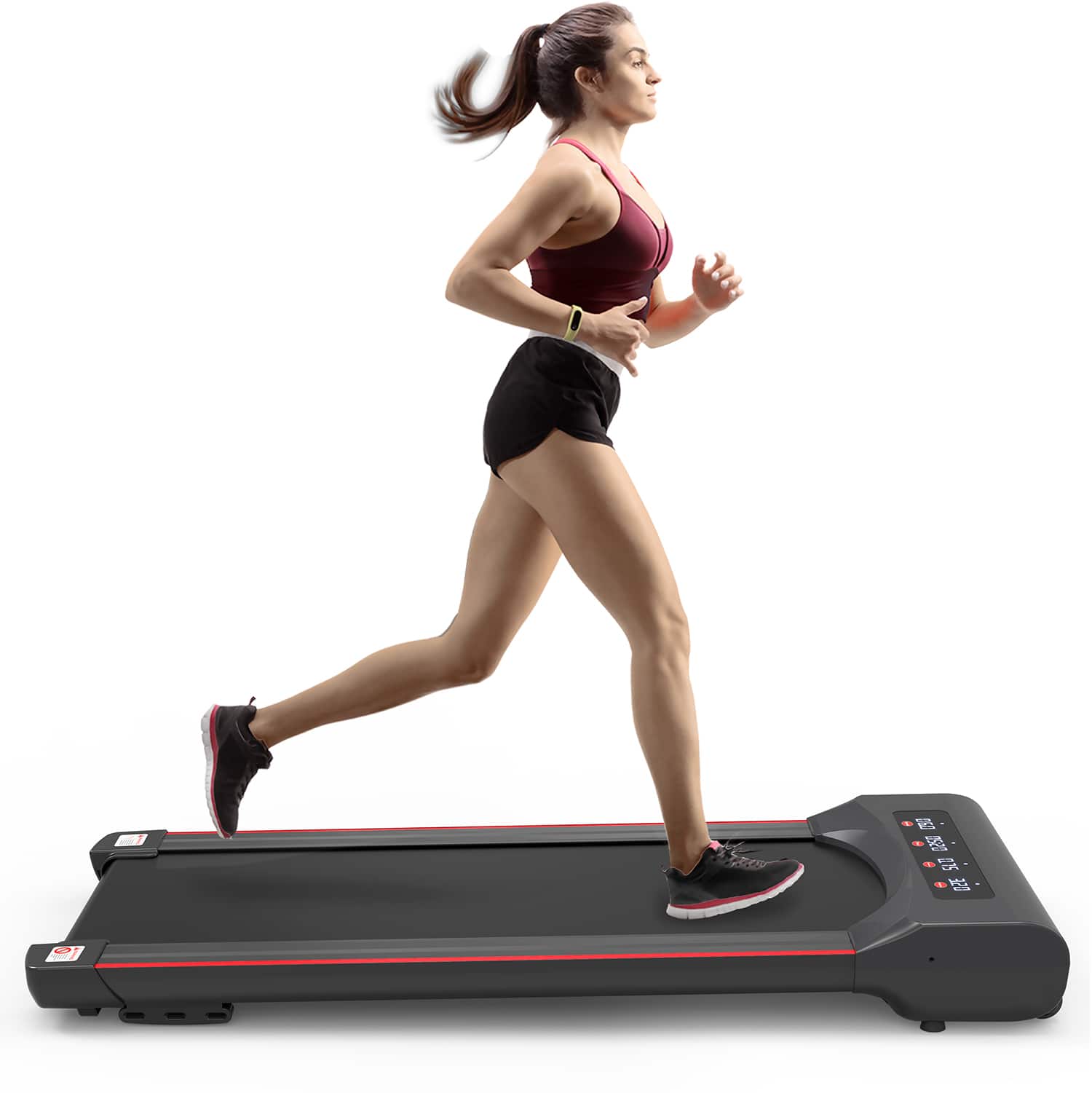 WETIE - Walking Pad Under Desk Treadmill w/ Remote Control & LCD Display 265LBS 2.25HP Running Machine for Home Office - Black