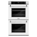 ZLINE - 30 in. Double Wall Oven w/ Air Fry w/ White Matte Doors - Satin Stainless Steel