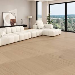Dotfloor - Superoak PLUS Laminate Flooring - 72.7"x9.6" Planks, 6 Planks/Box (27.09 sq ft/Box), 12mm Thick, AC5 Wear Rating - Beige Oak