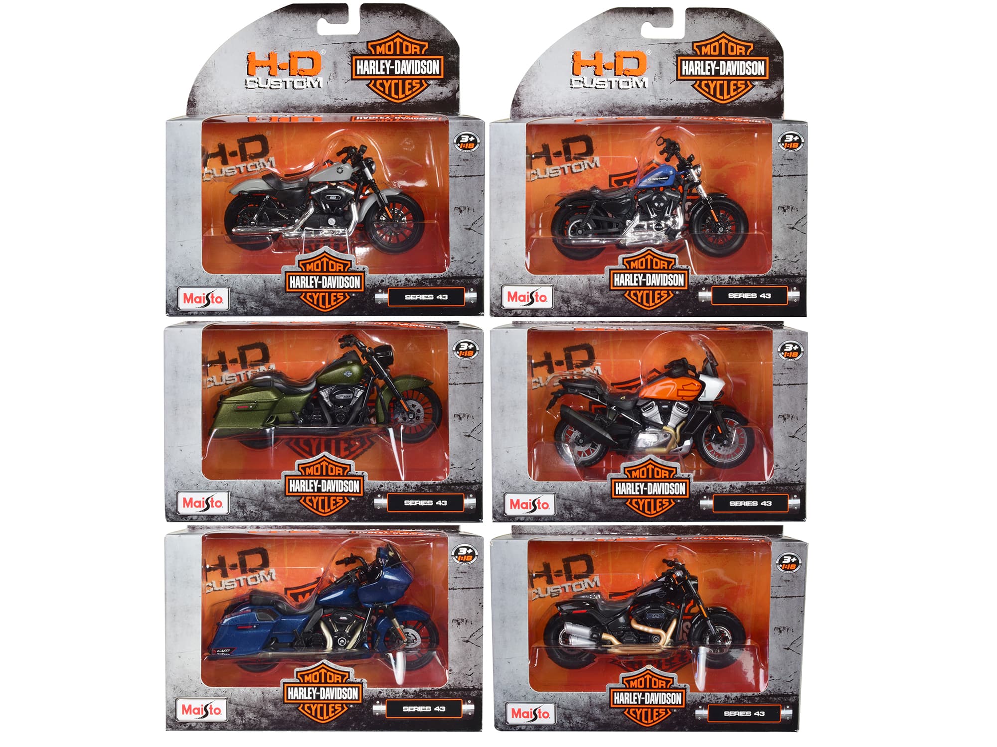 Harley-Davidson Motorcycles 6 piece Set Series 43 1/18 Diecast Models by Maisto price history on PriceWatchPro