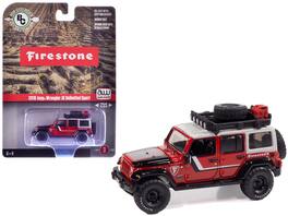 Autoworld - Auto World 1/64 2018 Jeep Wrangler JK Unlimited Sport Firestone Field Agent Red w/ Gray Top Roof Rack - Multicolor