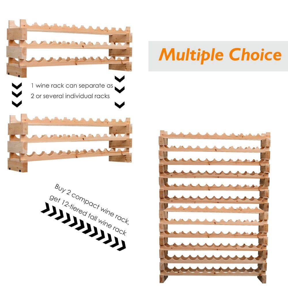 Multiple Choice

1 wine rack can separate as 2 or several individual racks

Buy 2 compact wine rack, get 12-tiered tall wine rack