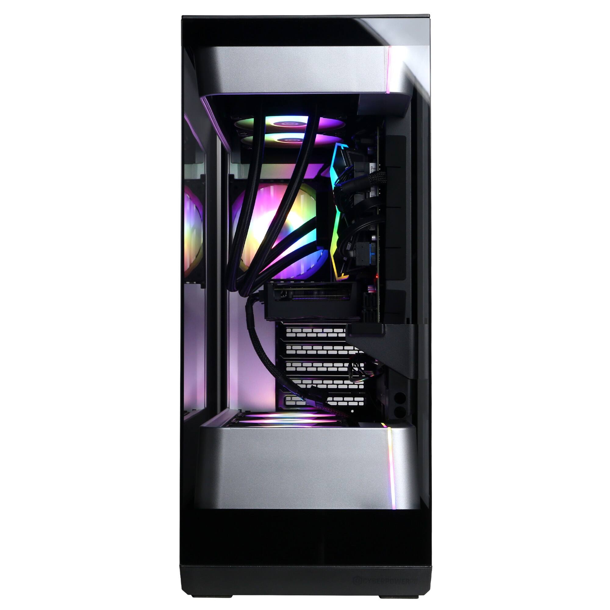Alt View 1. CyberPowerPC - Gaming Desktop - Intel Core Ultra 9 285 2025 - AMD Radeon RX 9060 XT 16GB - 32GB DDR5 Memory - 2TB SSD Storage - Black.