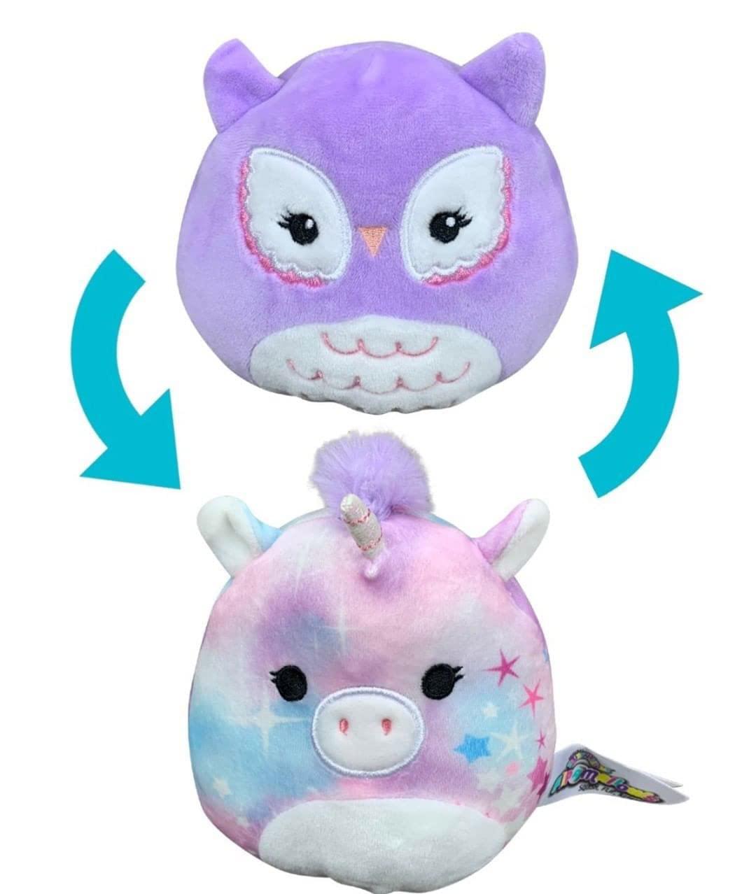 Alt View 1. Kellytoy - Squishmallow 12 Inch Flip-A-Mallow Plush | Prim Unicorn / Miranda Owl - Pink.