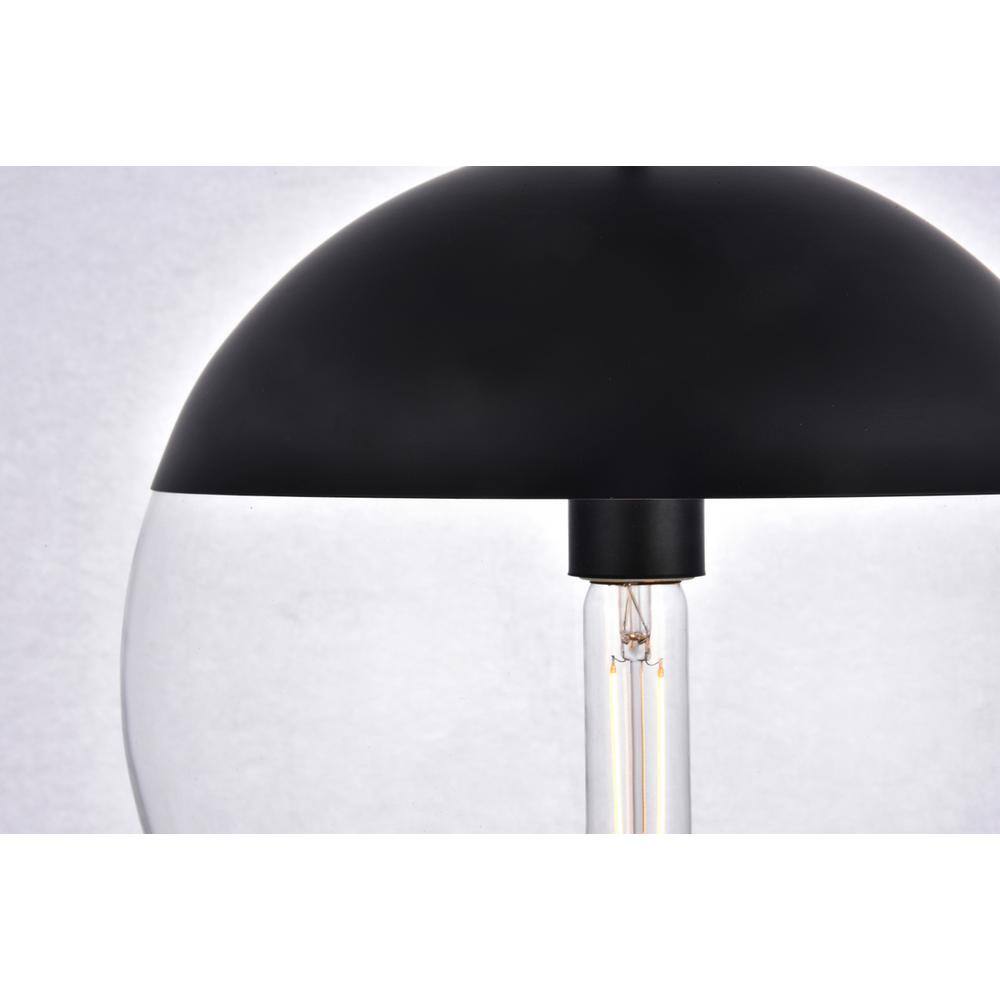 Alt View 1. Living District - Eclipse 1 Light Black Pendant With Clear Glass - Black And Clear.