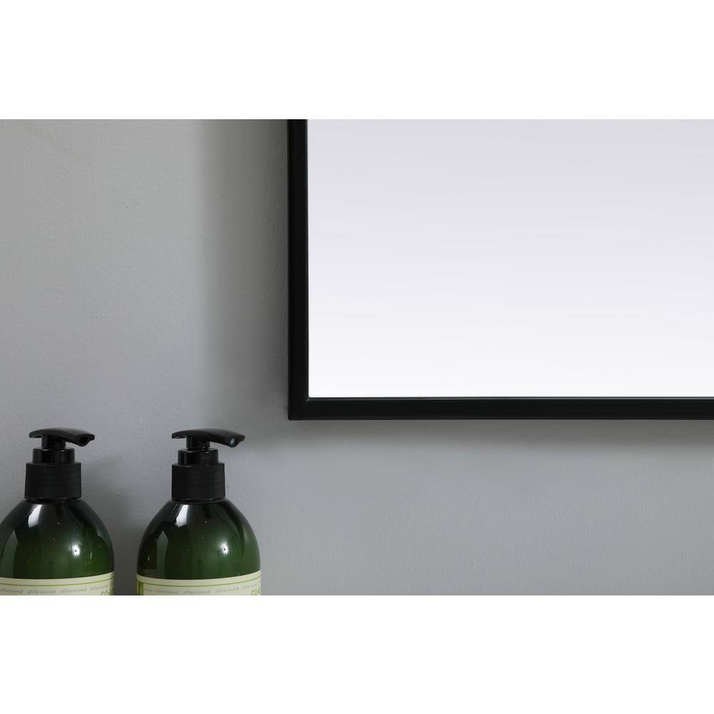 Alt View 1. Elegant Decor - Metal Frame Arch Mirror 30x30 Inch in Black - Black.