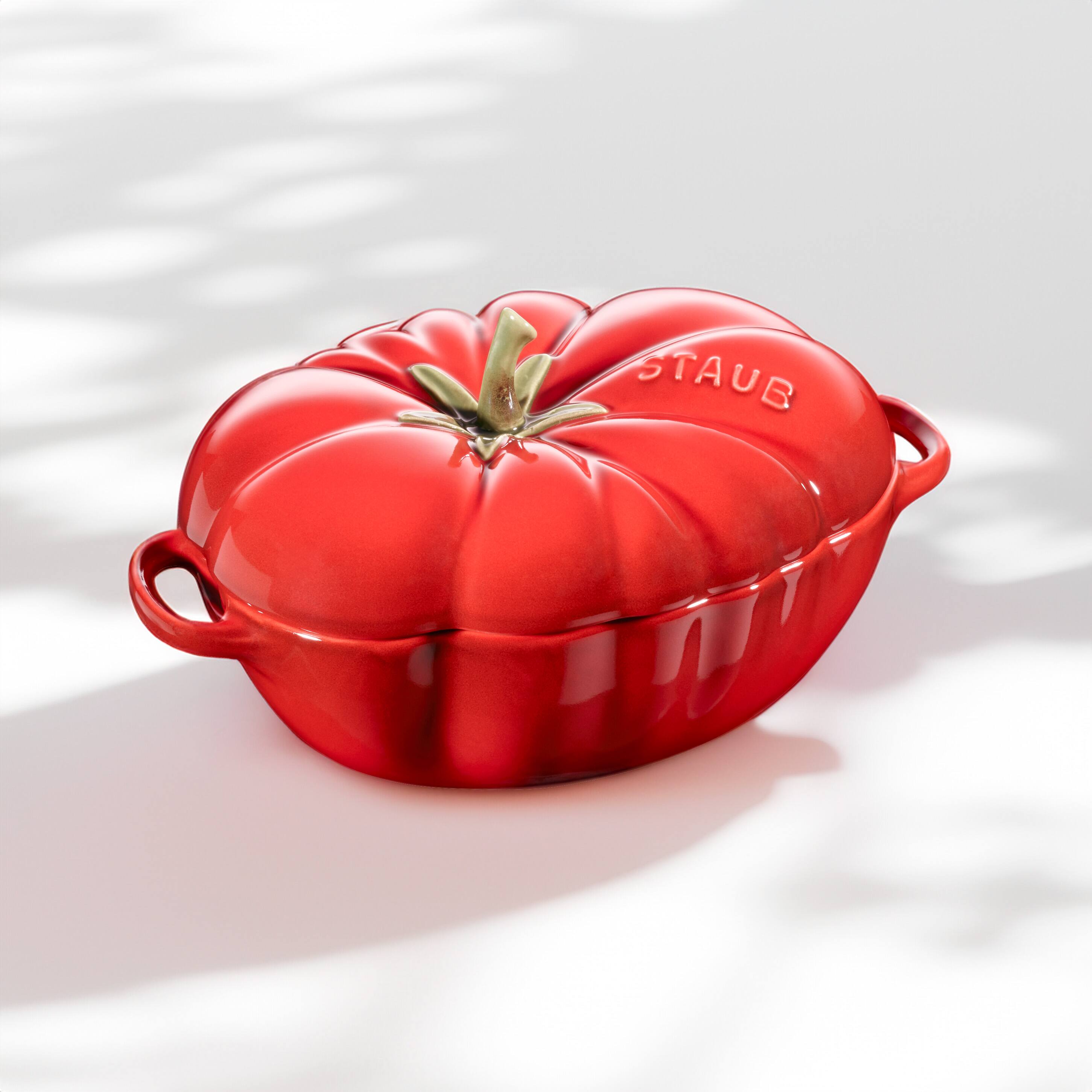 Alt View 2. Staub - Staub Ceramic 16-oz Petite Tomato mini Cocotte, baking dish, no stovetop save - Cherry - Cherry.