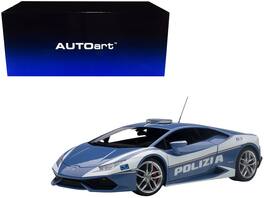 Lamborghini Huracan LP610 Police Car 1/18 Model Car by Autoart - Blue And White