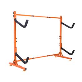 VEVOR - Freestanding Kayak Storage Rack, Kayak Stand for 2 Kayak Canoe Paddleboard, Heavy-duty Steel Kayak Hanger Holder - Black;Orange