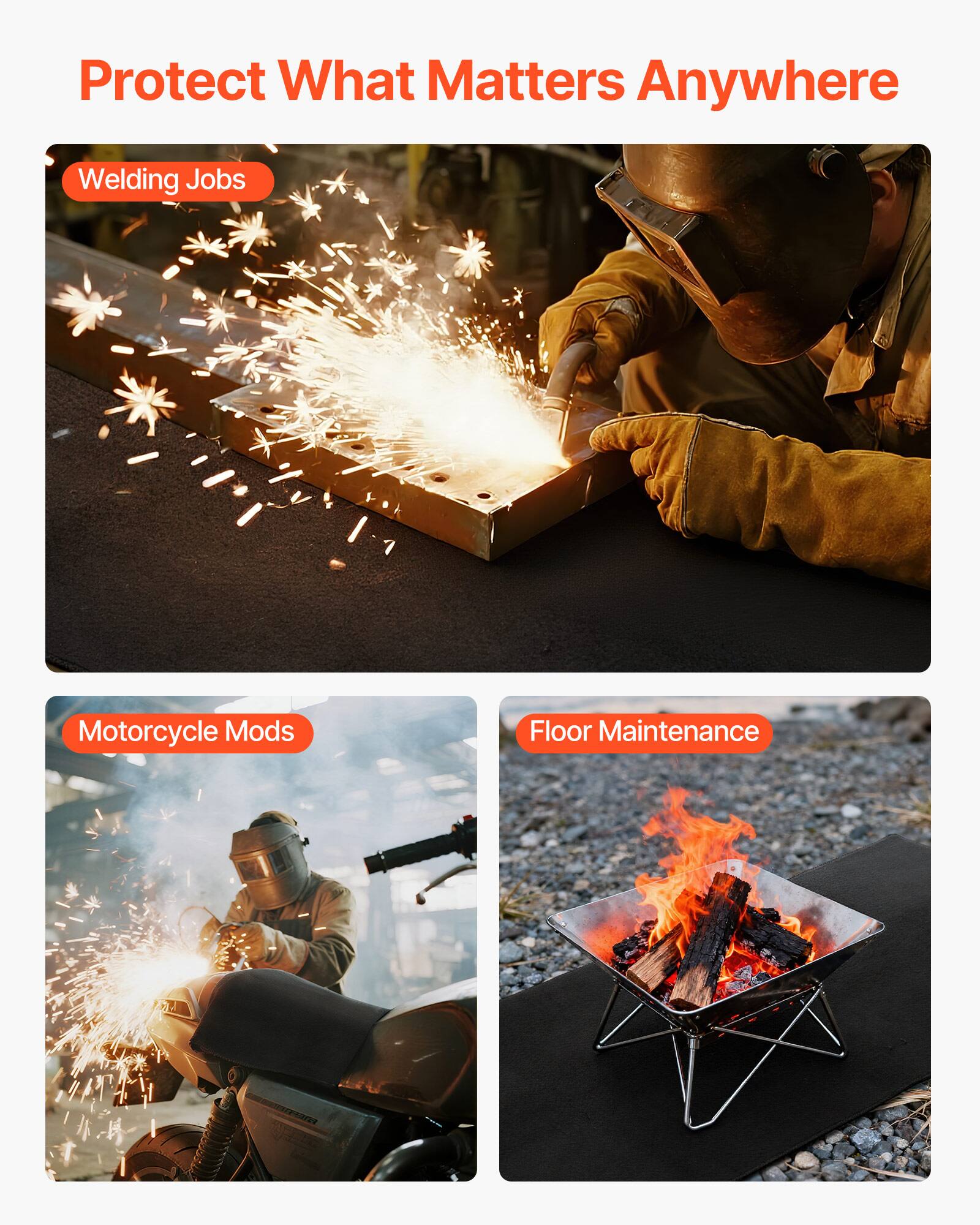 Protect What Matters Anywhere

- Welding Jobs
- Motorcycle Mods
- Floor Maintenance