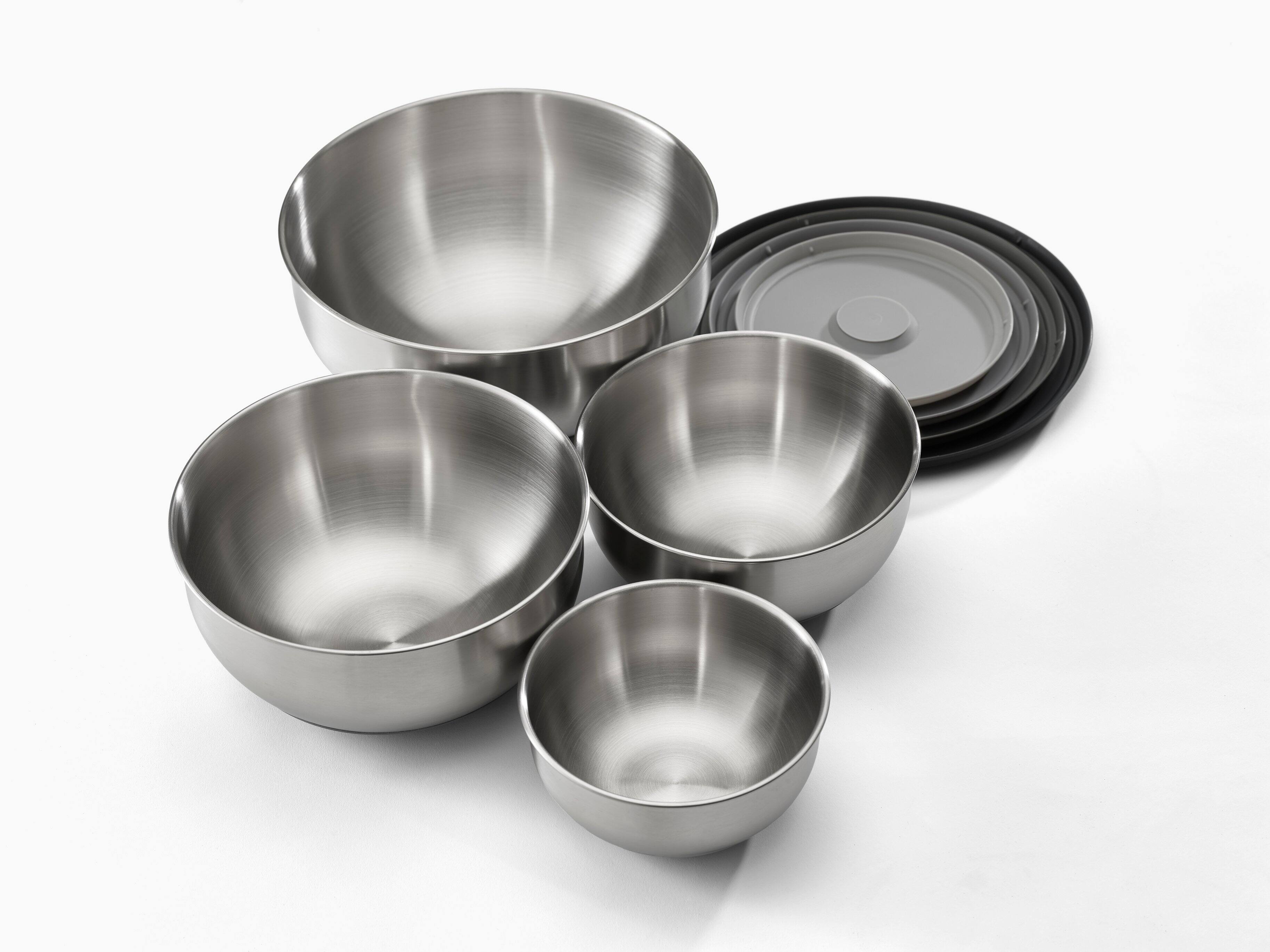 Alt View 1. Joseph Joseph - Nest Prep&Store 8-piece Stainless Steel Mixing Bowl Set with Lids.