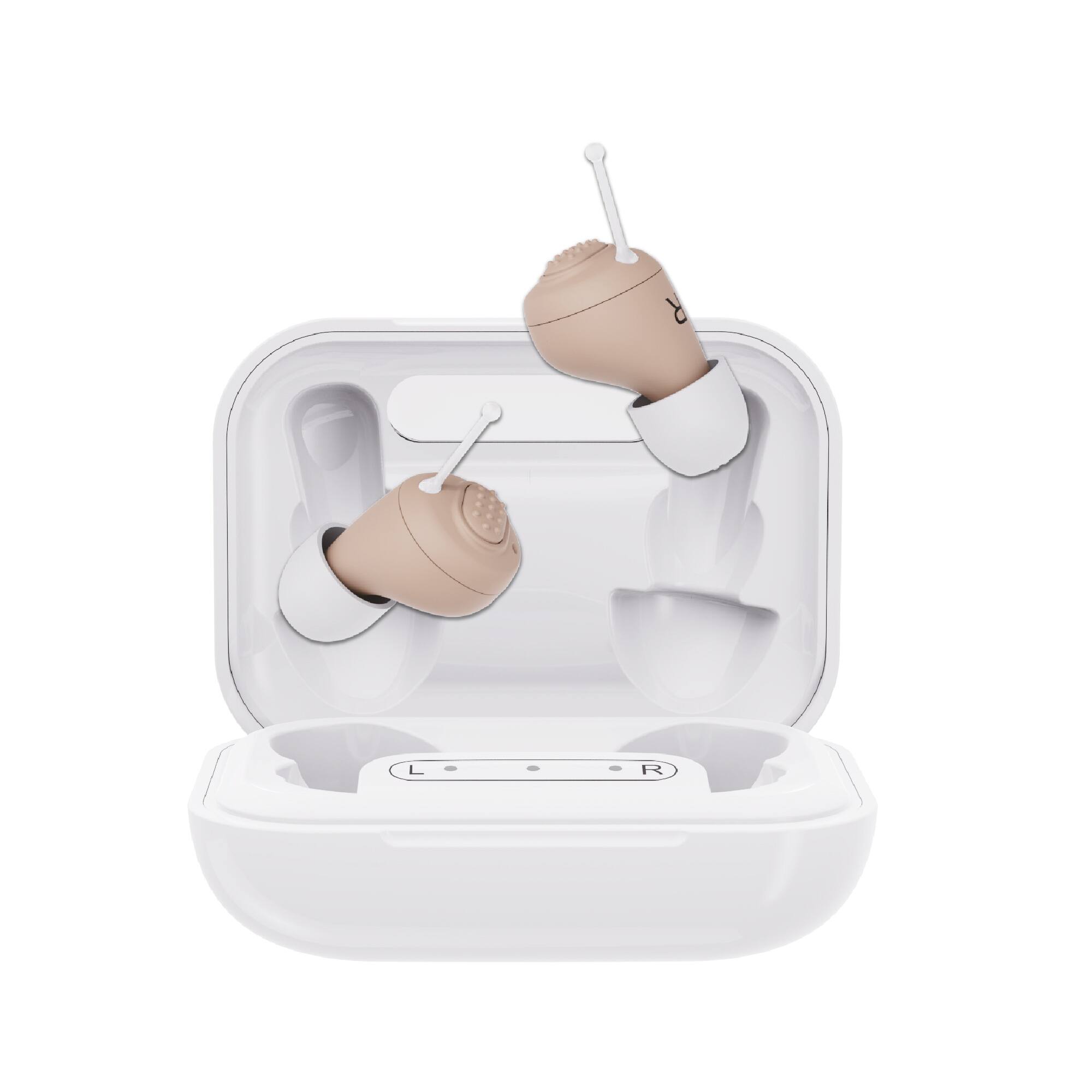 Back. Pursonic - Rechargeable OTC Hearing Aids for Mild to Moderate Hearing Loss – USB Rechargeable with 5 Volume Levels - White.