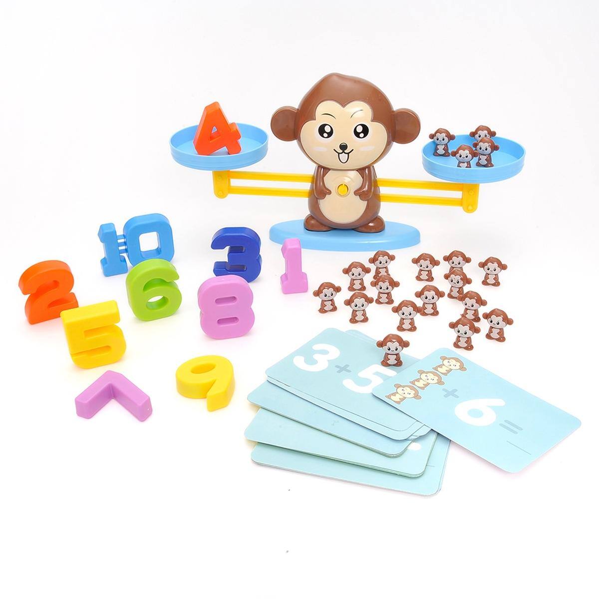 Back. JuzToys - STEM Toy Monkey Balance Math Game for Kids – Number Learning and Counting Toy, Educational Toys for Preschool – Blue - Multicolored.