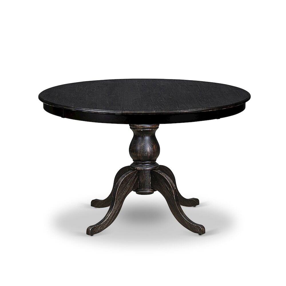 Front. East West Furniture - Wooden Kitchen Table - Black.