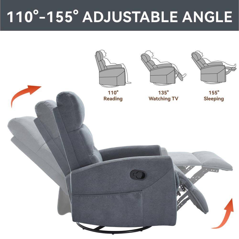 110°-155° ADJUSTABLE ANGLE

110° Reading  
135° Watching TV  
155° Sleeping