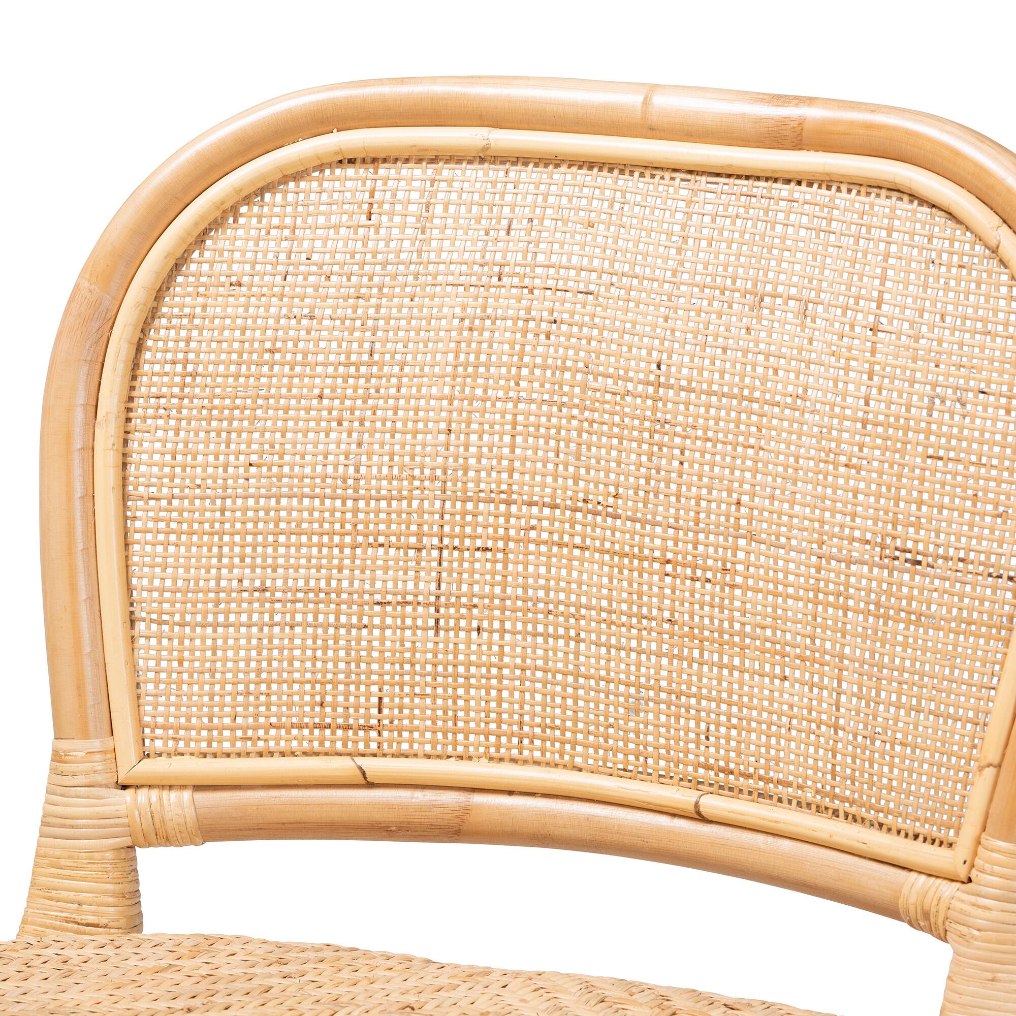 Alt View 1. bali & pari - Adrena Modern Bohemian Natural Rattan Counter Stool - Natural Brown.