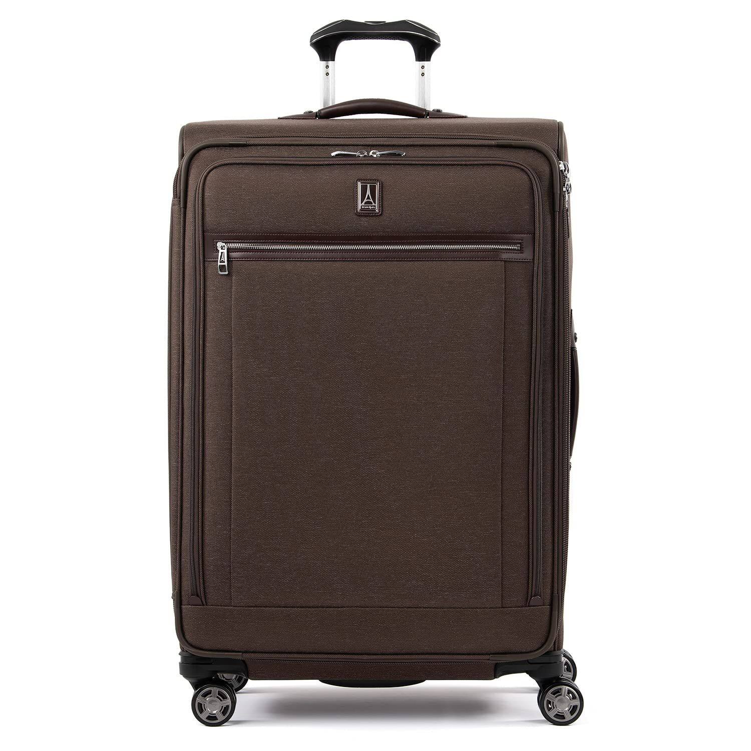 Travelpro - Platinum Elite Softside Expandable Checked Luggage, 8 Wheel Spinner Large Suitcase, TSA Lock, Men and Women - Rich Espresso Brown price history on PriceWatchPro