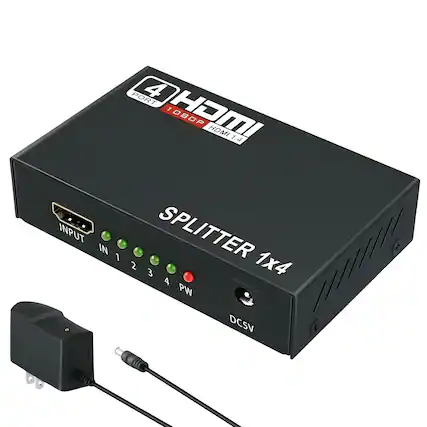 4 PORT 1080P HDMI 1.4
SPLITTER 1x4
INPUT IN 1 2 3 4
PW DC5V