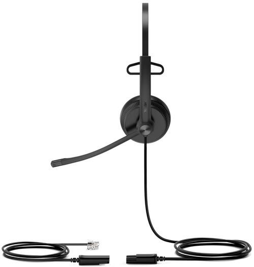 Left. Yealink - Yealink 1308022 YHS34 Mono One Ear Headset with RJ Connection Cable - Black.