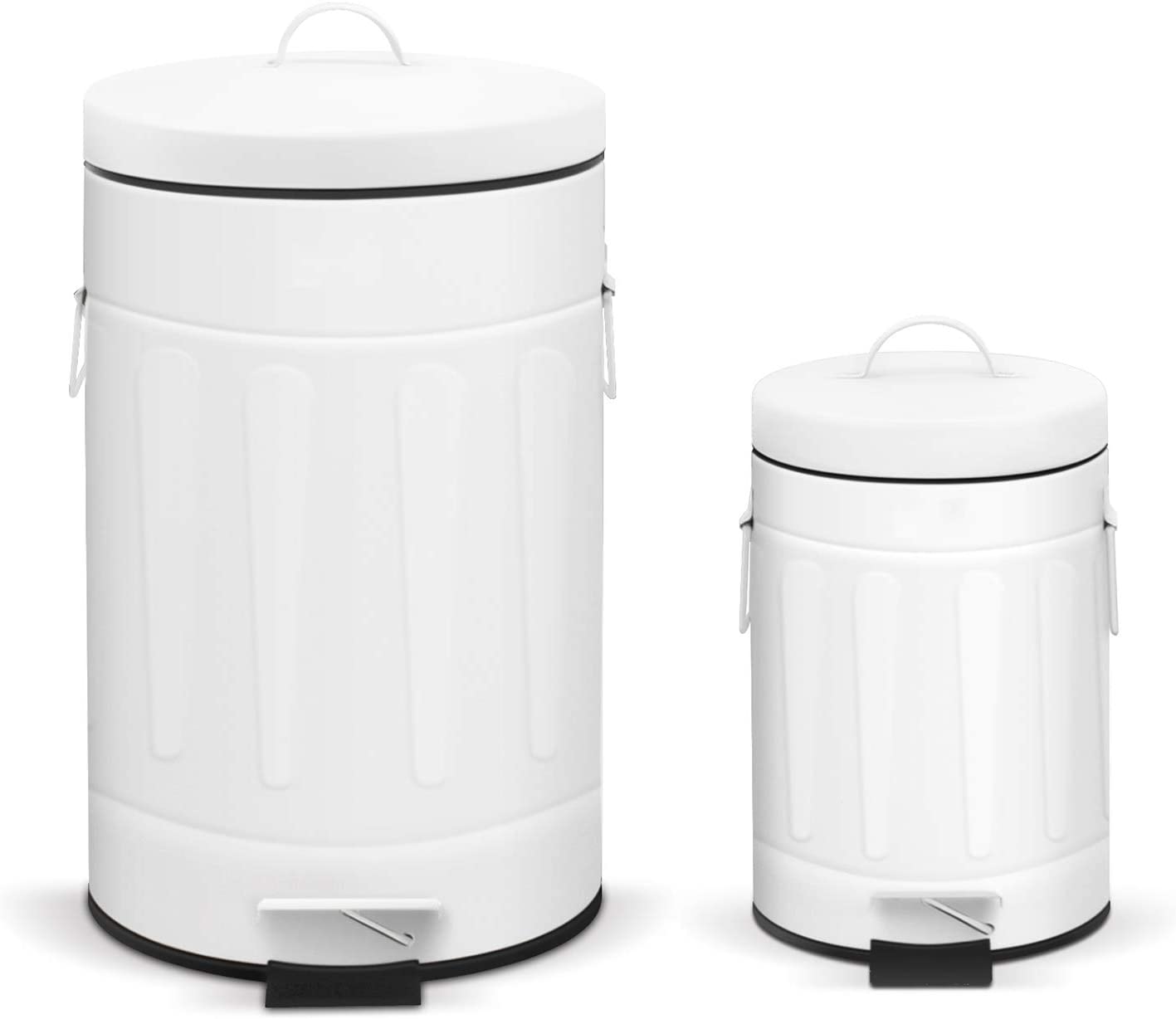 Angle. Innovaze - 3.2 Gal./12-Liter and 0.8 Gal./3 Liter Trash Can Set - White.