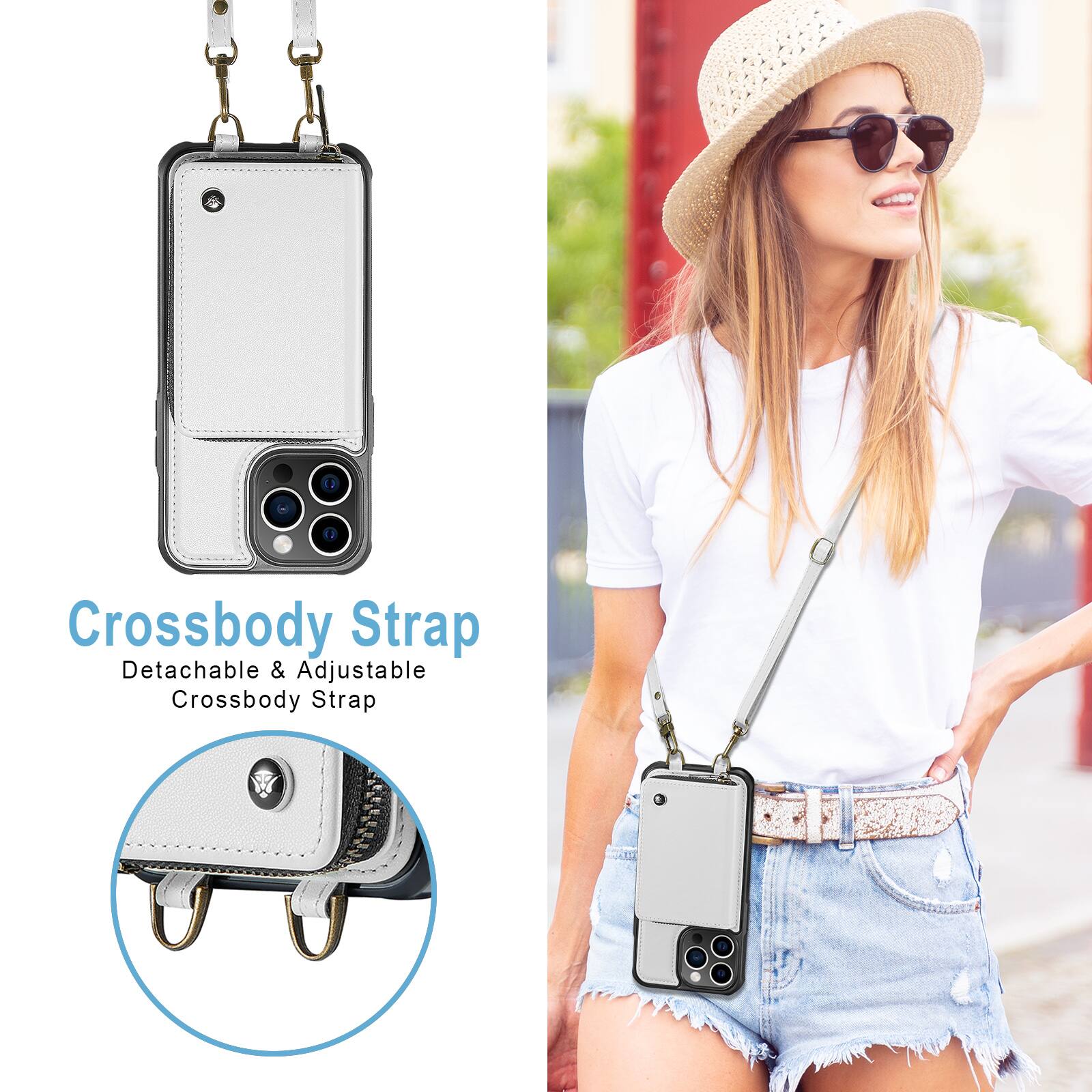 Crossbody Strap  
Detachable & Adjustable Crossbody Strap