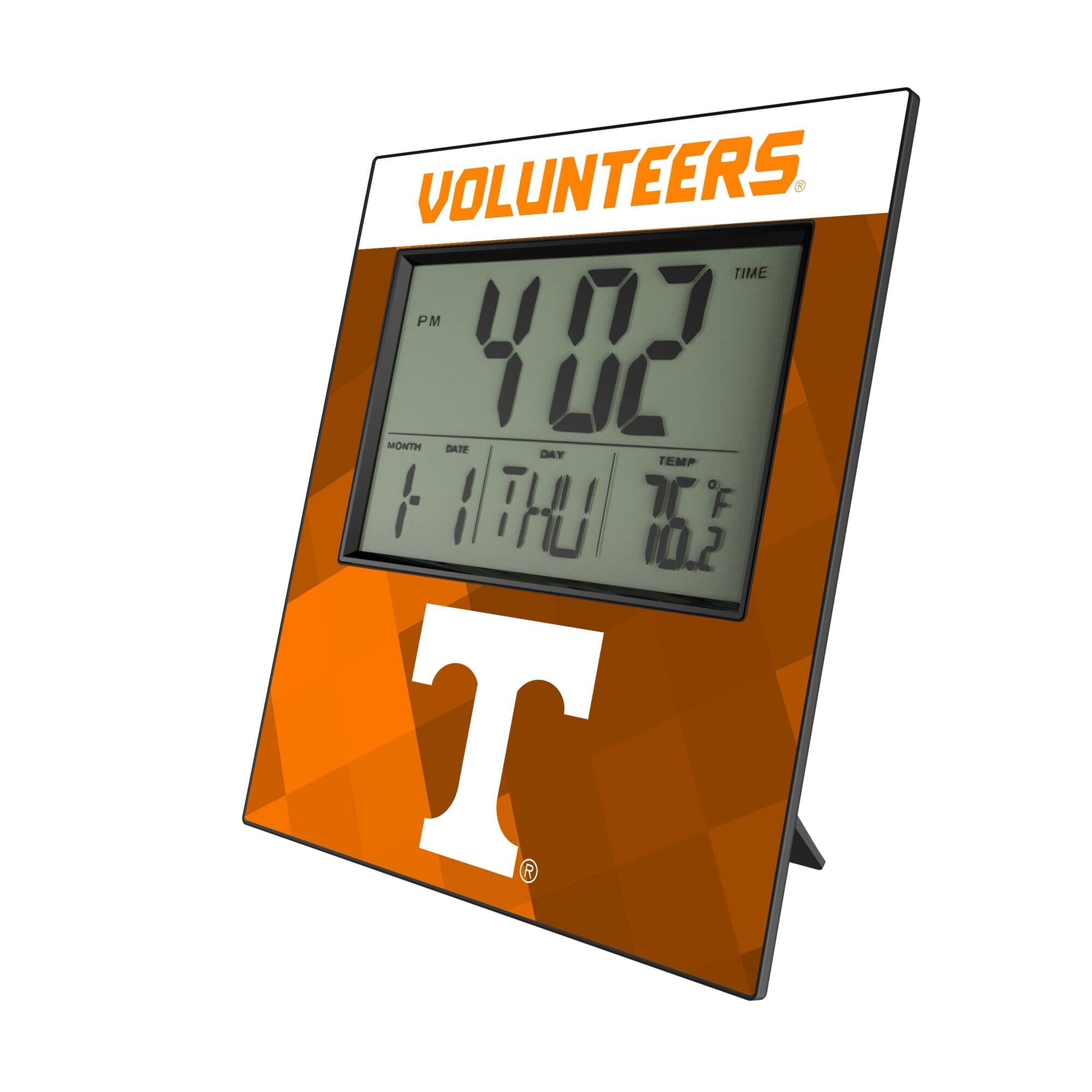 Keyscaper - Tennessee Volunteers Color Block Digital Desk Clock - Multicolor