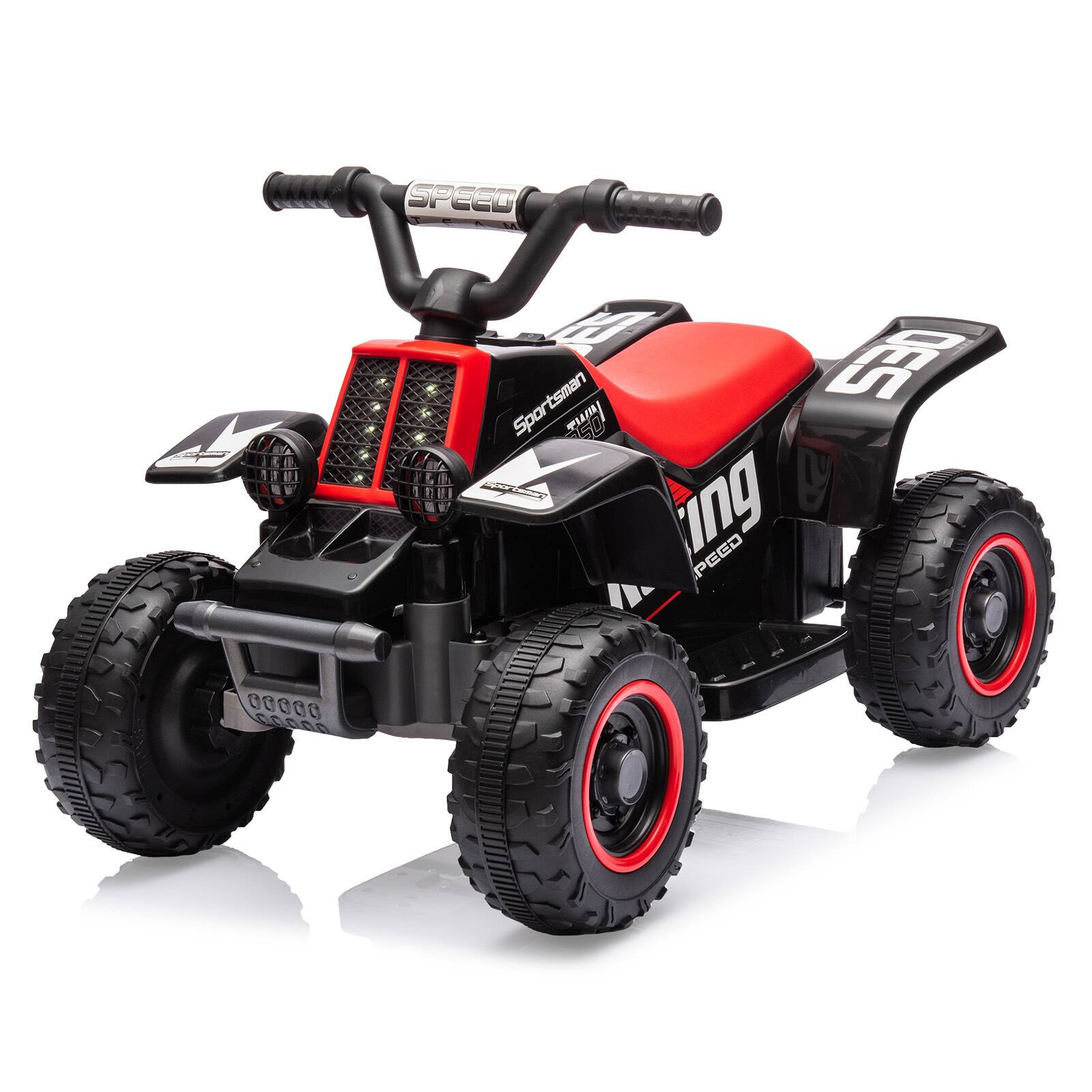 Qeetex - 6V Electric Kids ATV, 4-Wheeler Ride-on Vehicle for Kids Best Gift - Black