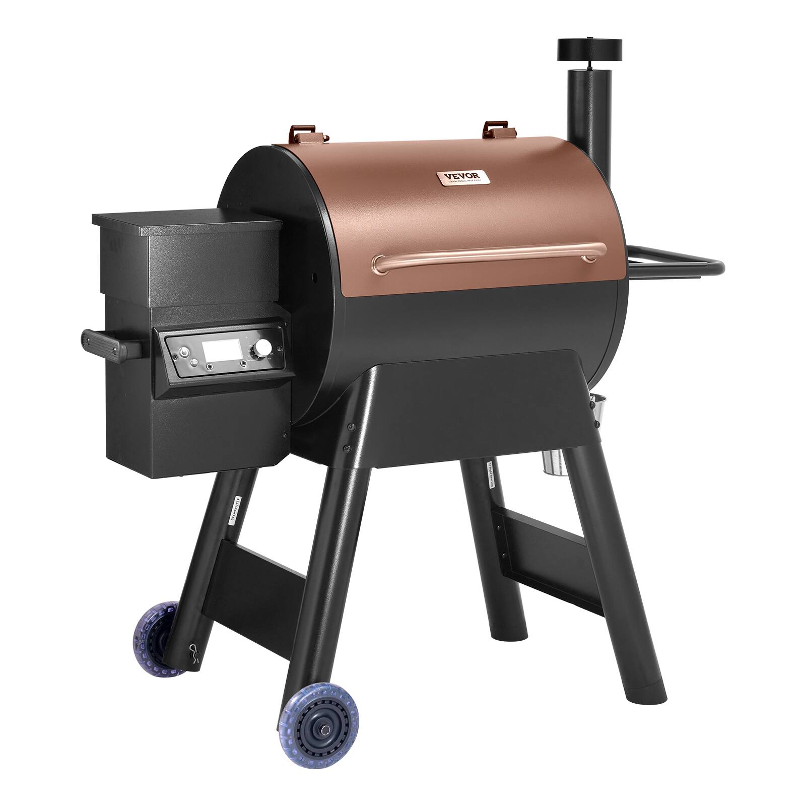 Alt View 5. VEVOR - Wood Pellet Grill Smoker, 8 in 1 BBQ Grills for Outdoor Cooking, 575 Square Inches Cook Area Electric Grill and Smoker - Black;Brown.