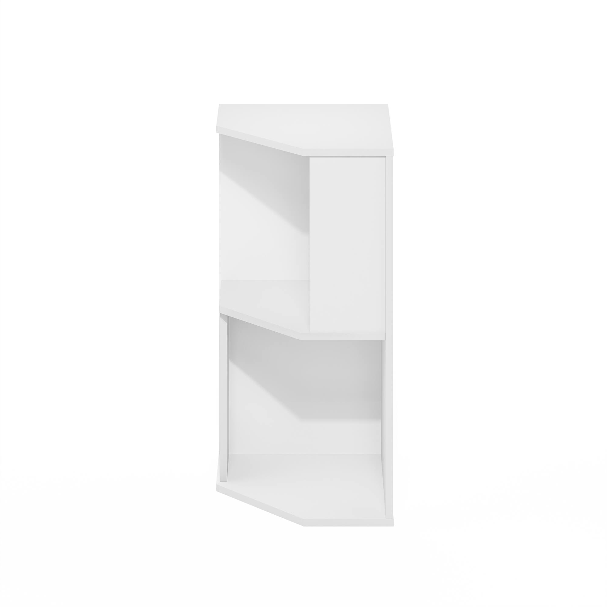 Alt View 7. Furinno - ECON Corner Bookshelf, 2 Tier Corner Shelf, Bookcase, Book Shelf, 12 x 12 x 25, for Home Office, Living Room - Plain White.