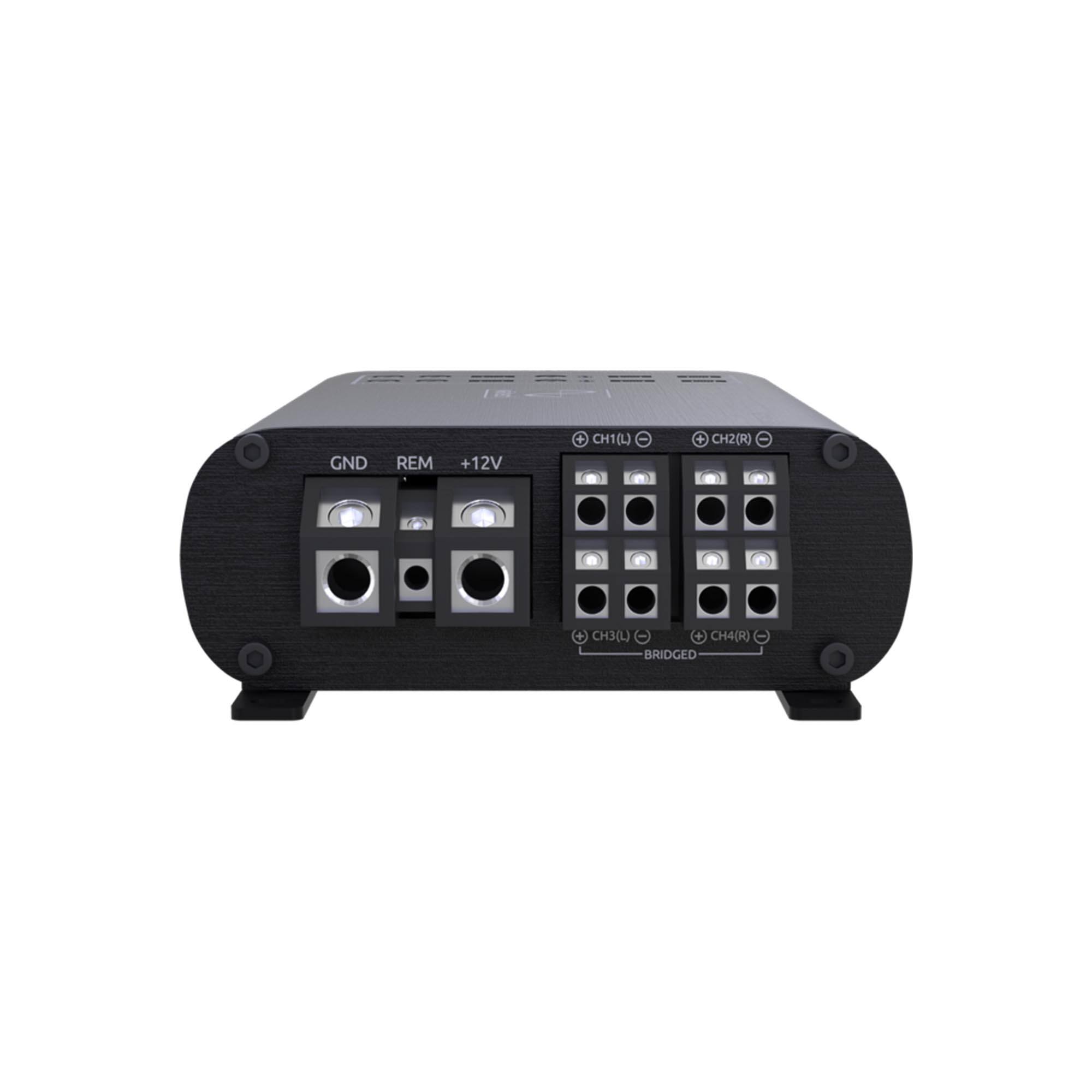 GND REM +12V  
CH1(L) CH2(R)  
CH3(L) CH4(R)  
BRIDGED