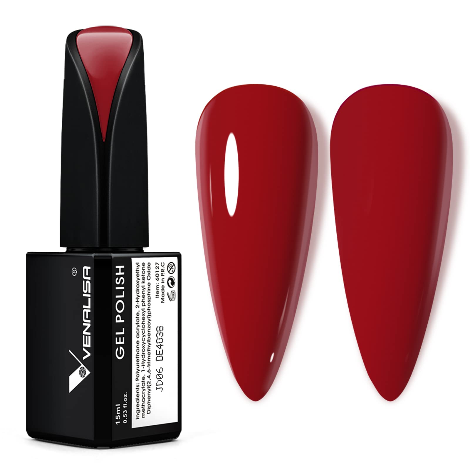 VENALISA GEL POLISH

Ingredients: Polyurethane 2-Hydroxyethyl acrylate, Cyclohexyl phenyl Diphenyl(2,4,6-trimethylbenzoyl)phosphine oxide

15ml 0.53 fl.oz.

Made in Poland

DE4038

Mode S

E = 15ml