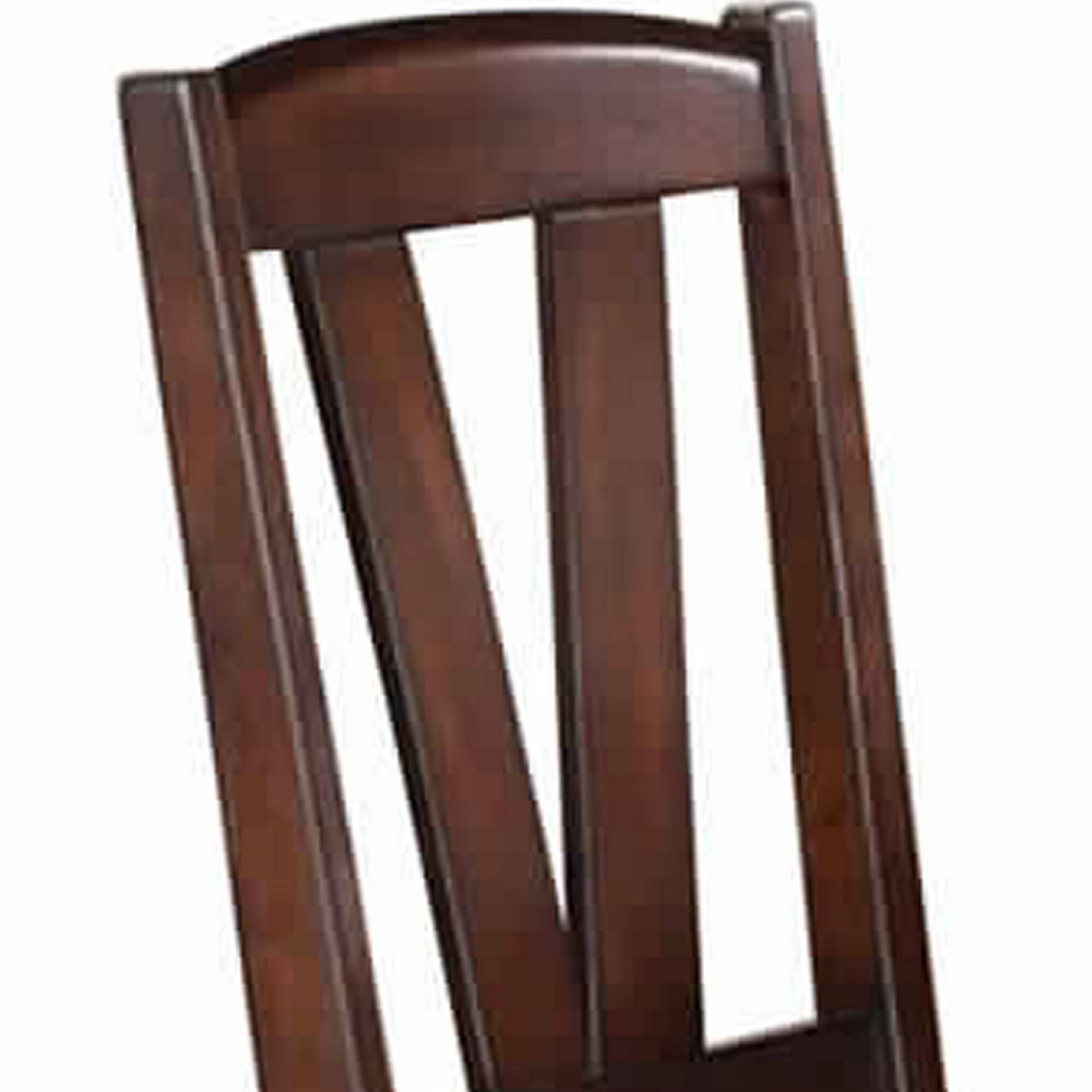 Alt View 3. Manhattan Lane - Solid Wood Leather Seat Side Chair Brown Set of 2 - Brown.