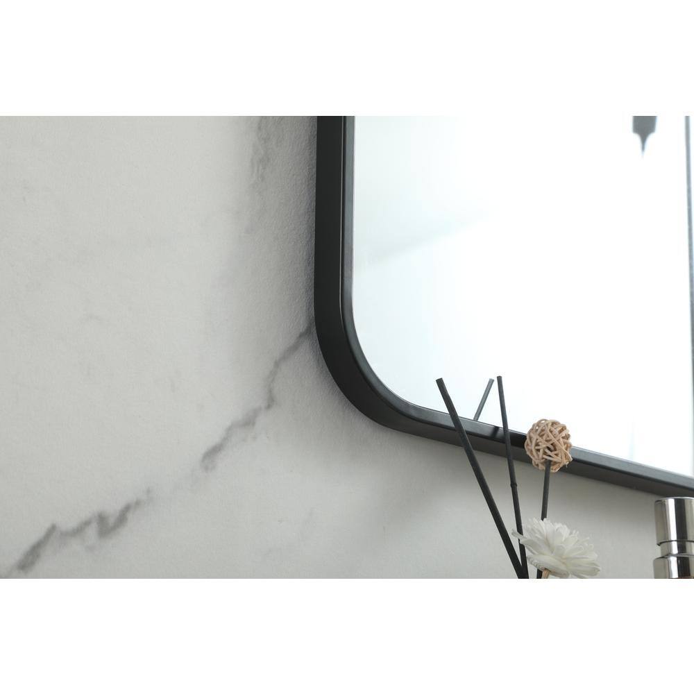 Back. Elegant Decor - Soft corner metal square mirror 48x48 inch in Black - Black.