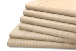 Hotel New York - Dobby Stripe Embossed 6-Piece Sheet Set - Ivory
