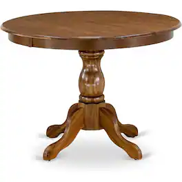 East West Furniture - HBDA3-AWA-27 3 Piece Dining Room Table Set Includes a Round Kitchen Table and 2 Upholstered Parson - Brown