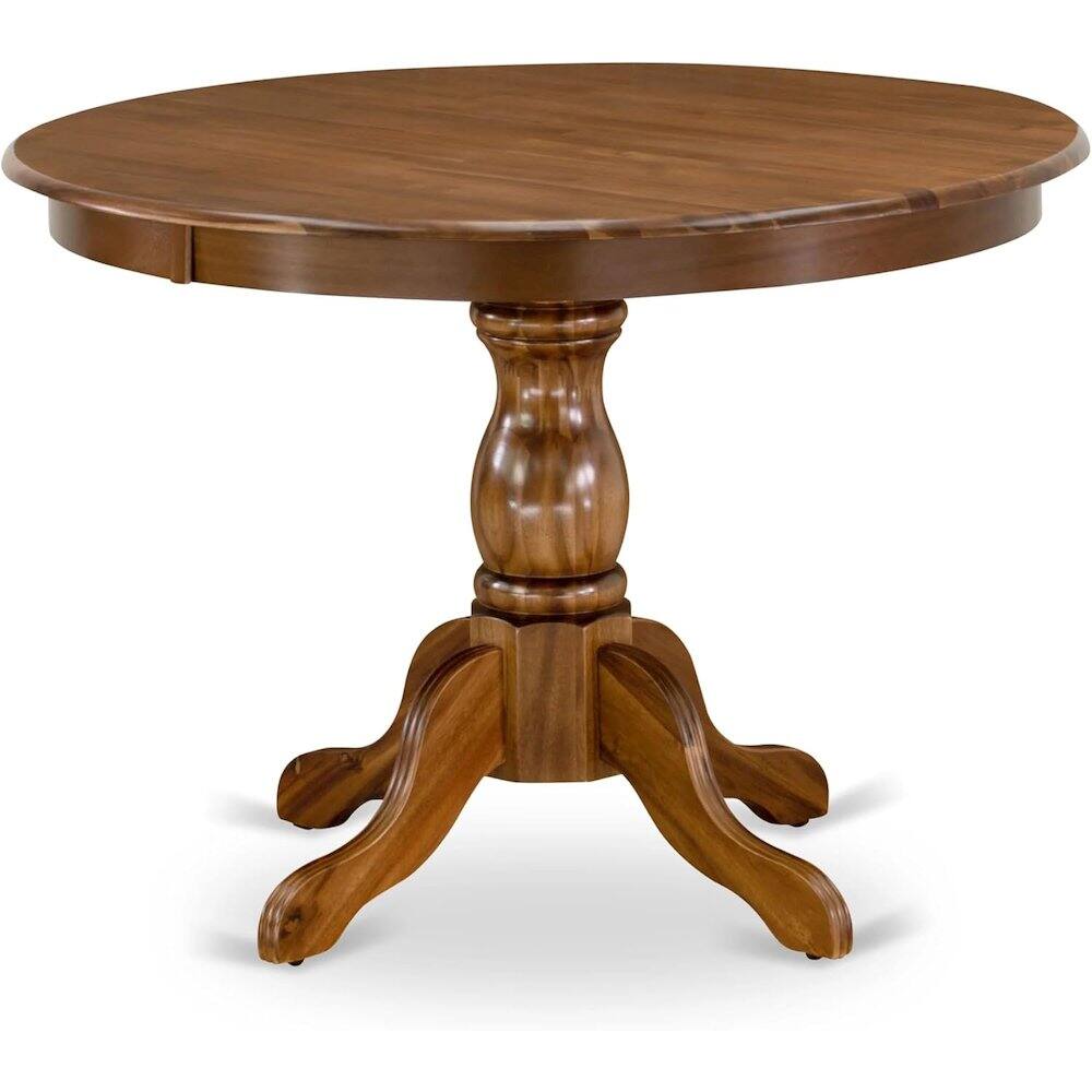 Front. East West Furniture - East West Furniture HBDA3-AWA-27 3 Piece Dining Room Table Set Includes a Round Kitchen Table and 2 Upholstered Parson - Brown.