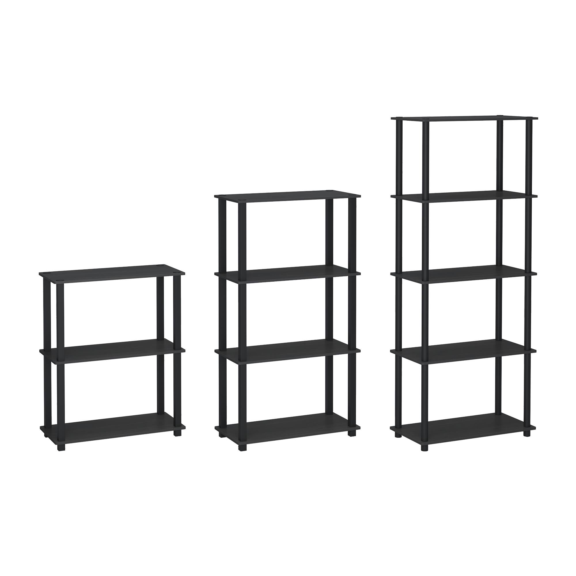 Back. HOMLUX - 5-Tier 57.4" Open Shelf Bookcase Compact Storage Bookshelf for Living Room Bedroom Office Espresso & Black - Espresso & Black.