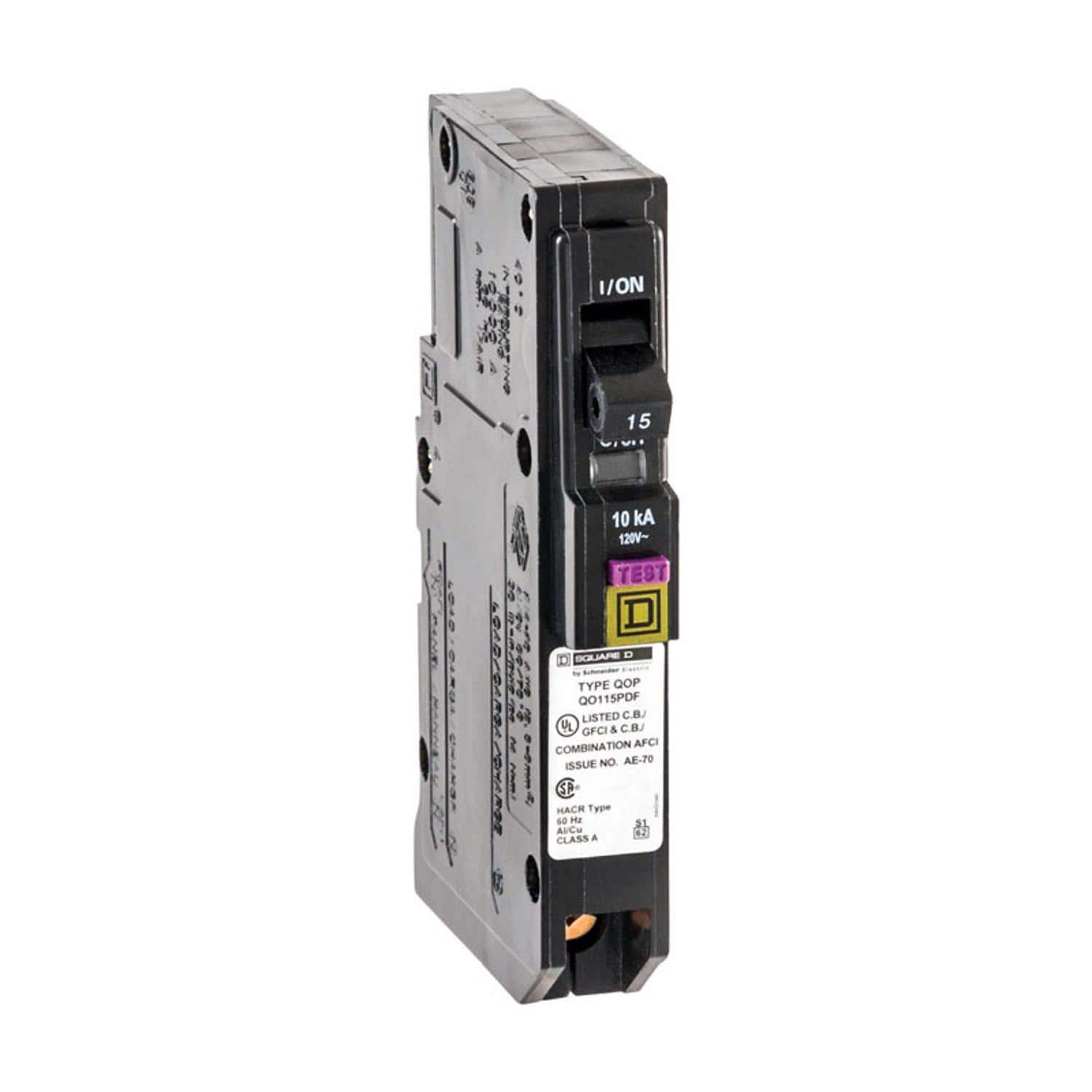 Schneider Electric - Square D QO 15 amps Arc Fault/Ground Fault Single Pole Circuit Breaker price history on PriceWatchPro