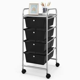 Kadyn - Filing Cabinet Office Drawers, Office Storage Cabinet,4-Drawer Cart Storage Bin Organizer Rolling with Plastic Drawers
