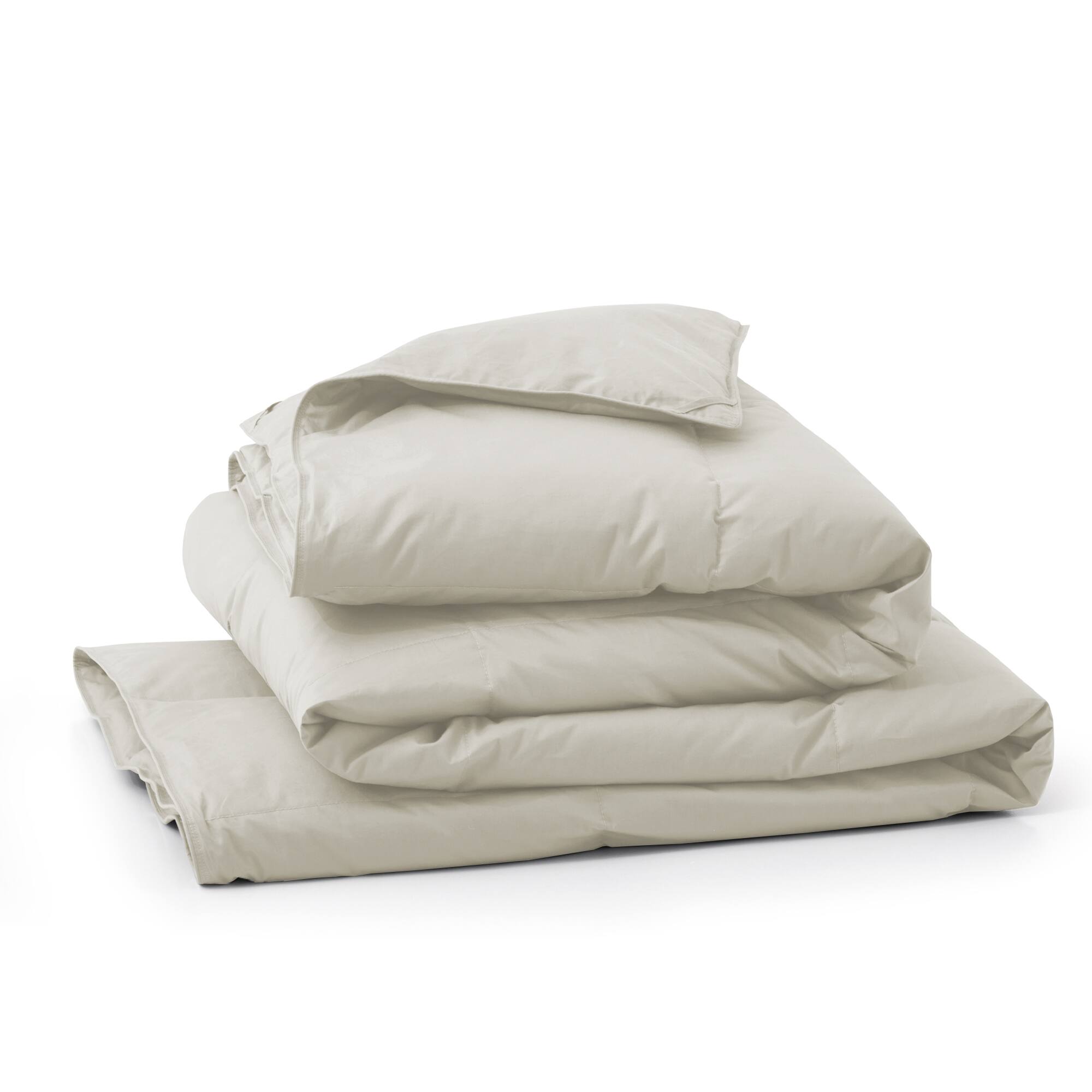 Alt View 1. Puredown - Puredown Luxurious 300TC 100% Organic Cotton Down Feather Fiber Comforter, Oatmeal, Twin - Oatmeal.