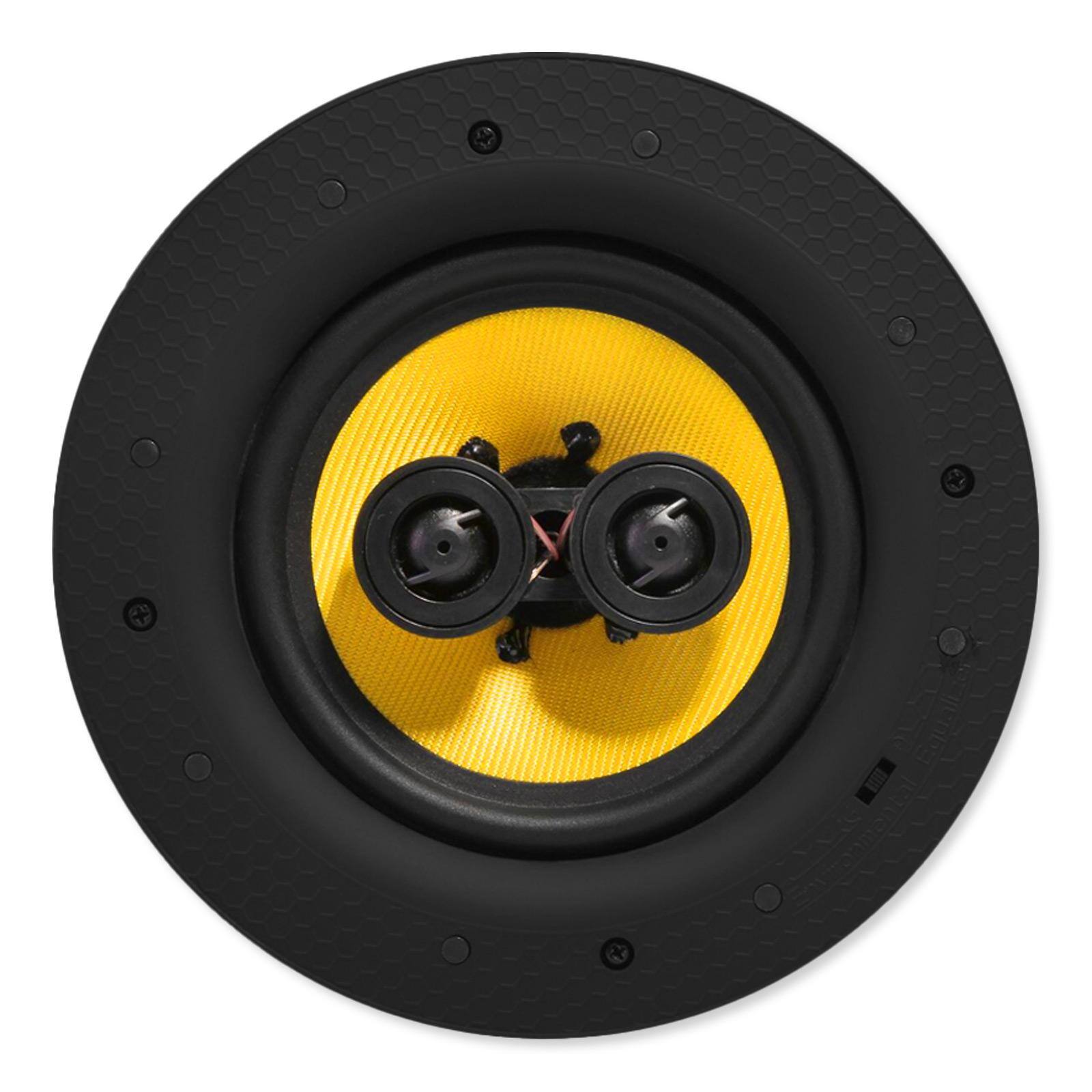 Front. Lithe Audio - 6.5 In. Stereo Ceiling Speaker - Black.