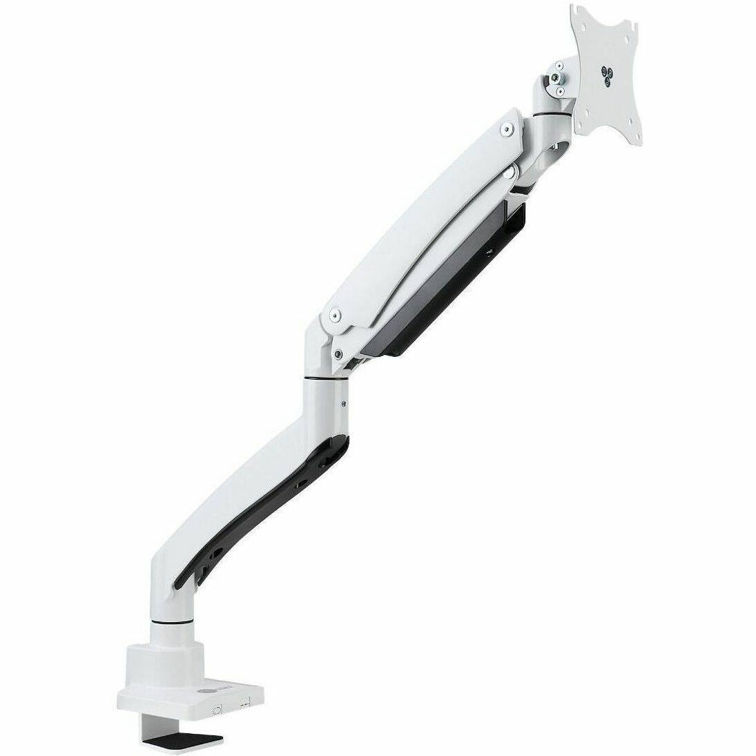 Alt View 3. SIIG Inc - SIIG Single 43" Monitor Heavy-Duty Premium Gas Spring Desk Mount - White, VESA 75x75, 100x100, 200x200mm - SIIG Single - White.