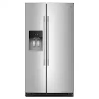 KitchenAid - 20.8 Cu. Ft. Counter-Depth Side-by-Side Refrigerator with Exterior Ice - Stainless Steel - Front_Zoom
