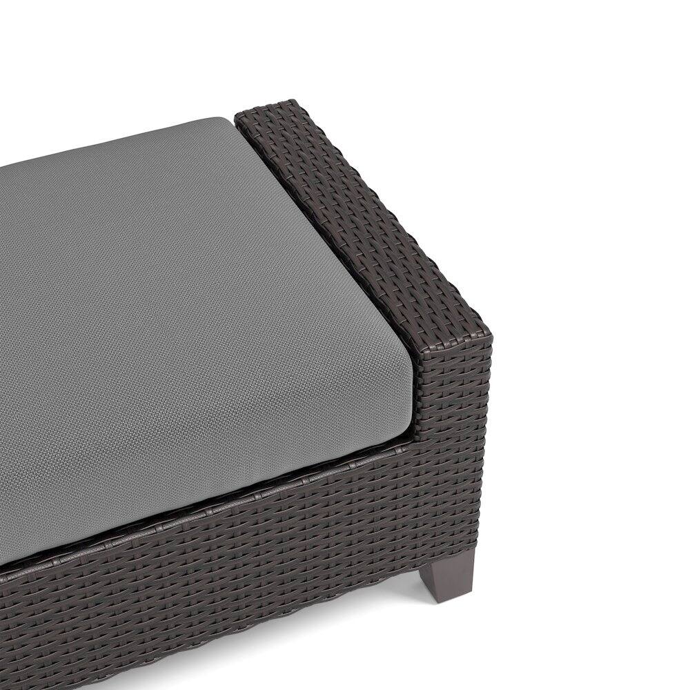 Back. New Classic Furniture - Skye Set Of 2 Ottomans-Gray - Brown.