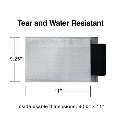 Tear and Water Resistant

9.25" x 11"

Inside usable dimensions: 8.50" x 11"